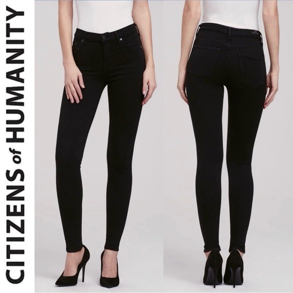 Citizens of Humanity Rocket High Rise Skinny Jeans in Black Size 25