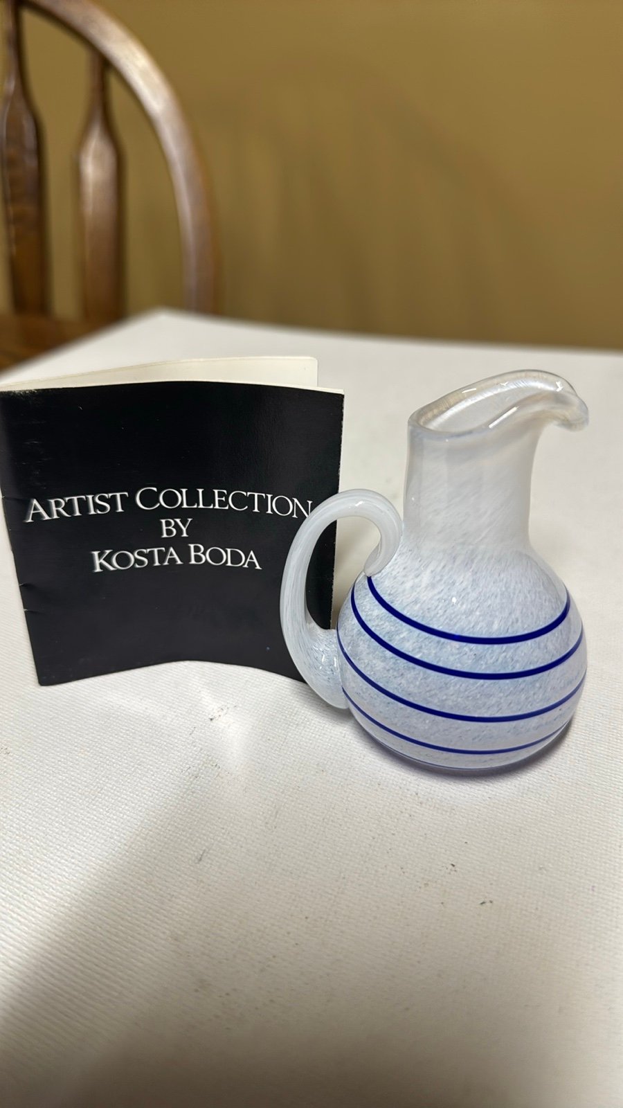 Ulrica Hydman Vallien Kosta Boda Artist Collection Miniature Pitcher 3” tall