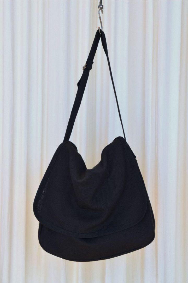 24AW COMOLI Hemp Duck Shoulder Bag Black