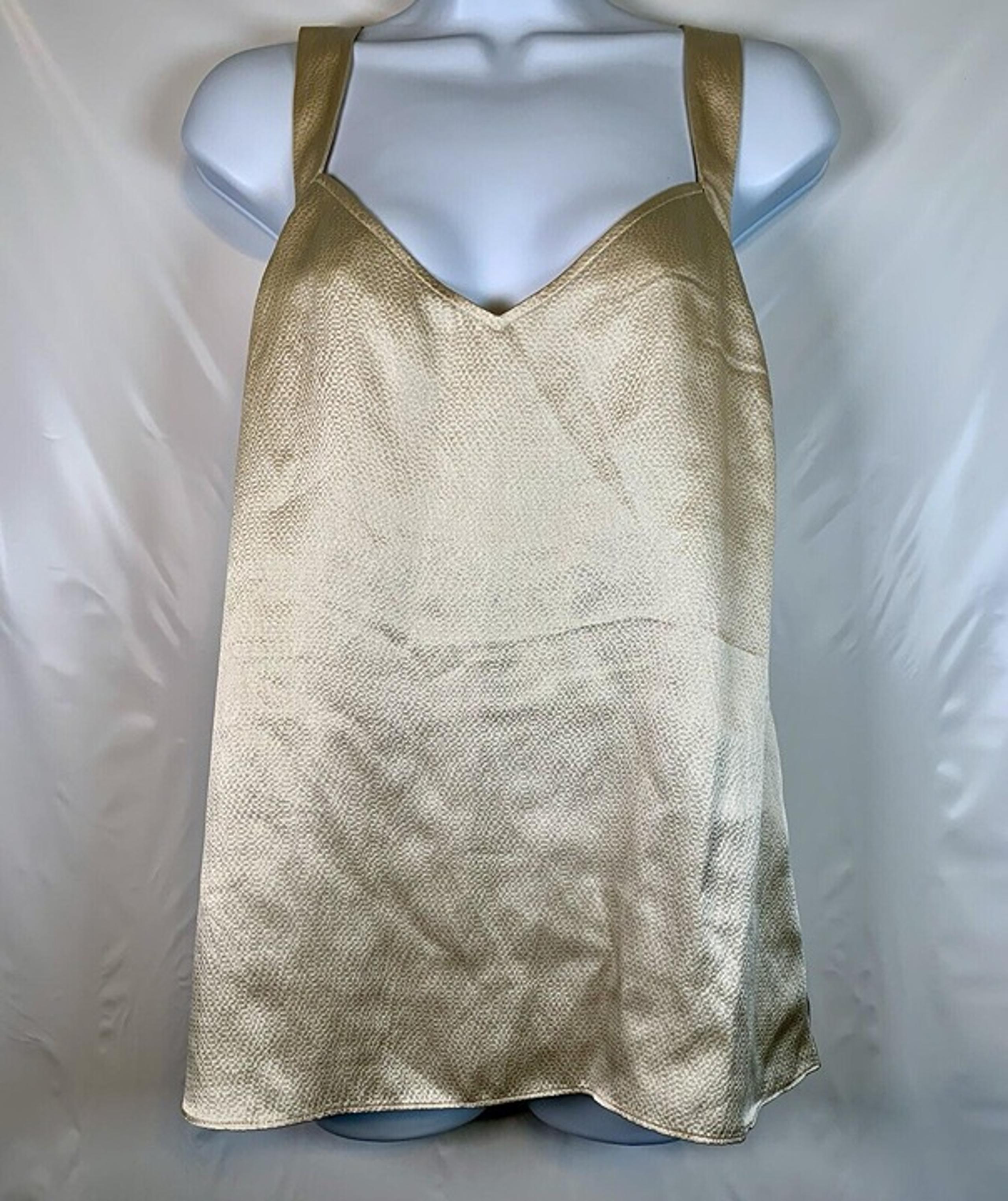 J. Crew V-Neck Ivory 100% Silk Shimmer Camisole Tank Top Blouse Women’s 12 New