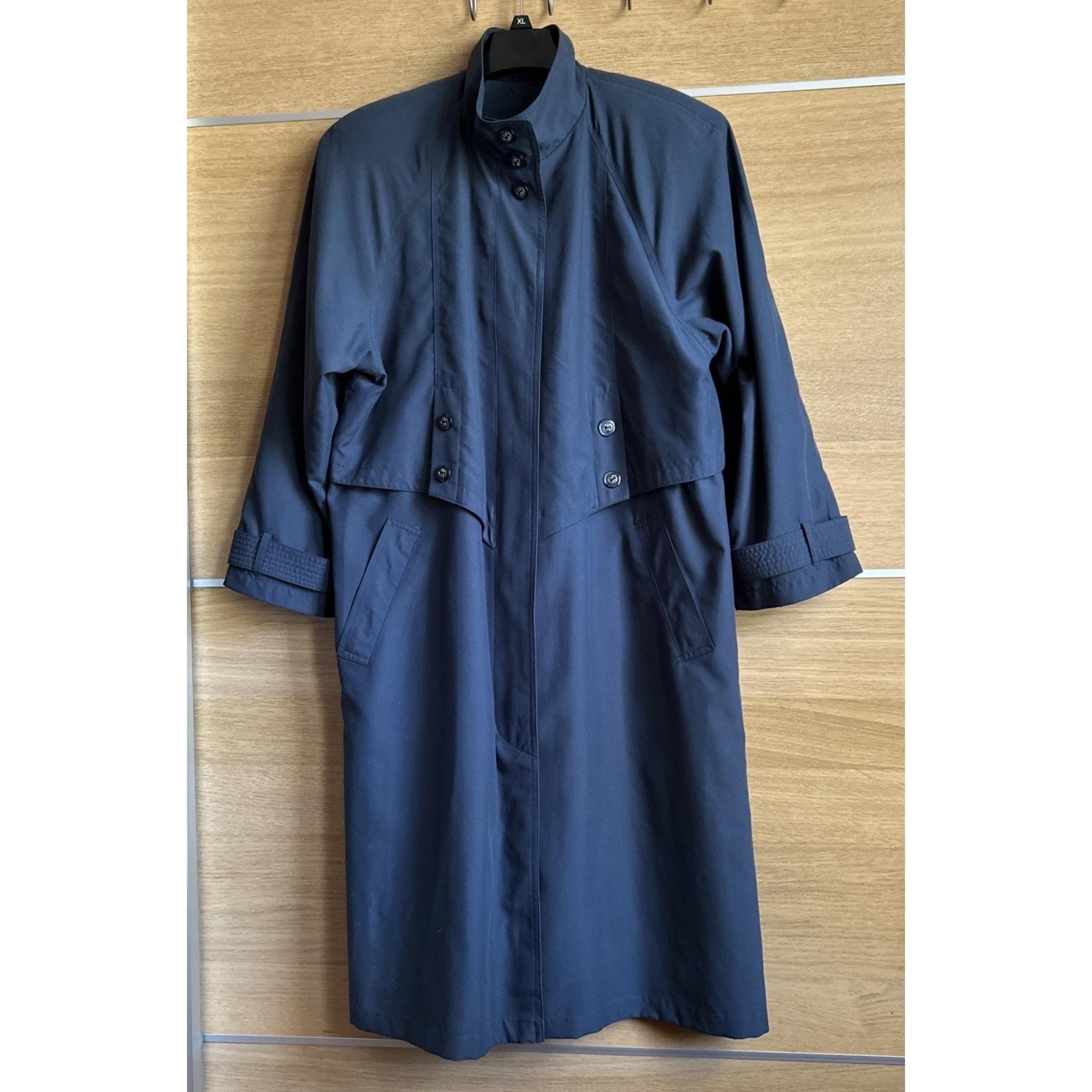 Fleet Street Trench Coat w/pockets, interior drawstring - Women's Size 10 Blue