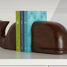 Crate and Kids Solid Wood Whale Bookends