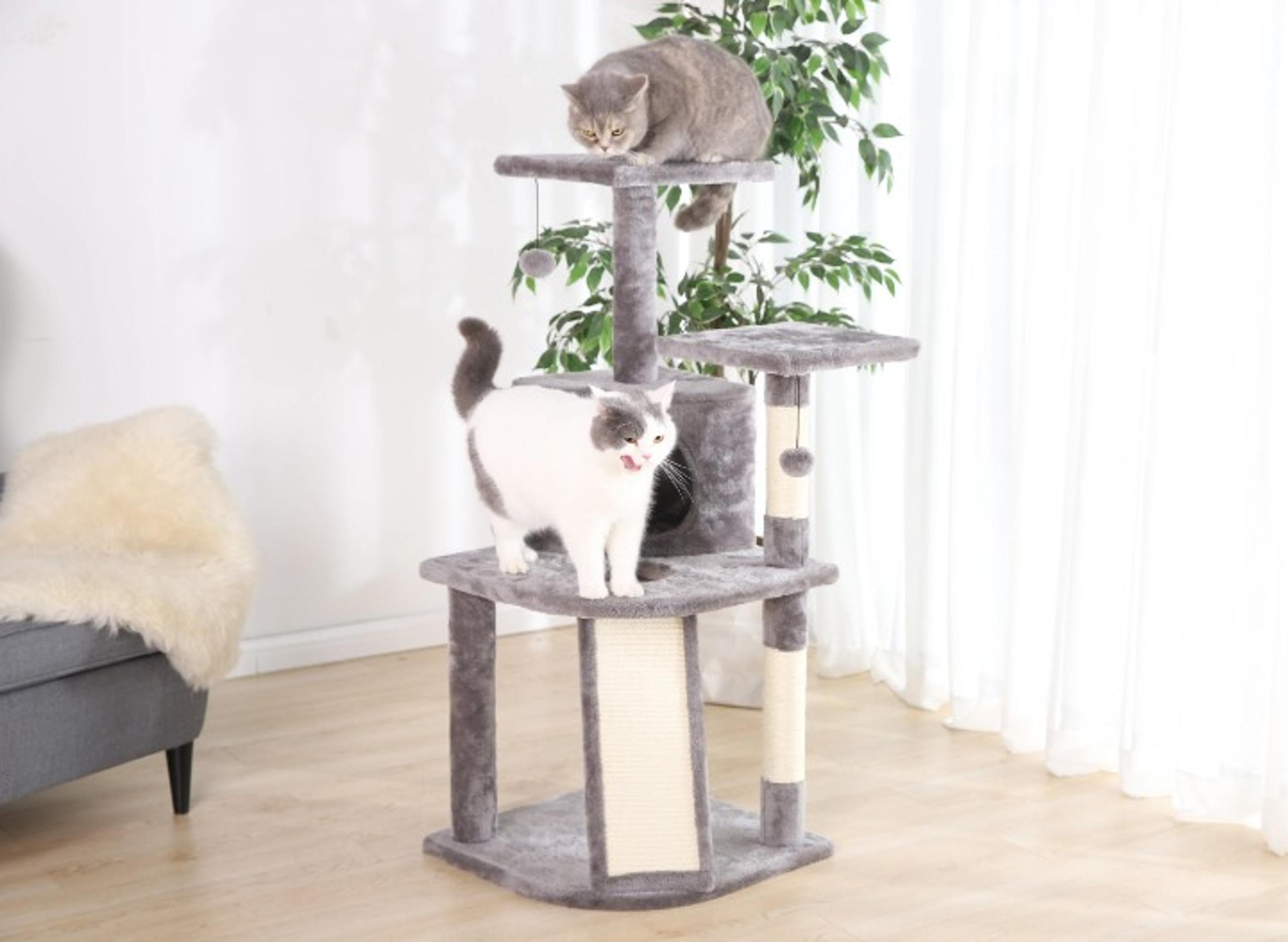5- Level Multi-Functional Cat Tree & Condo, Gray, 45"-SD5