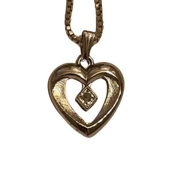 New Sterling Silver Diamond Heart Pendent Box Chain Women’s Necklace Jewelry