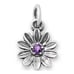 James Avery Sterling Sliver Floral Gemstone Charm, Color: Amethyst