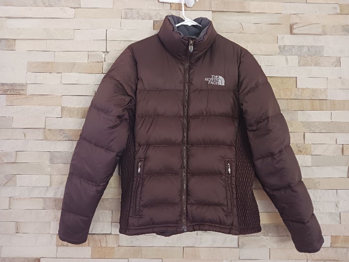 North Face Womens Medium Brown Faux Fur Winter Puffer Down Jacket Ladies Coat M