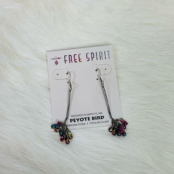 NWT Peyote Bird Free Spirit Dangle Earrings Sterling Silver Genuine Stones 2