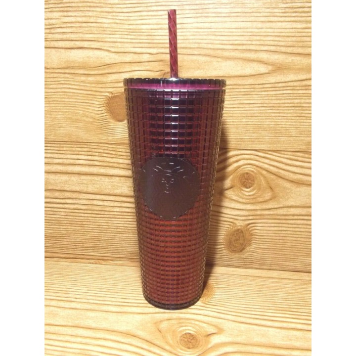 Starbucks 2020 Holiday - Studded Grid Cold Cup Tumbler - Venti - Berry Plum