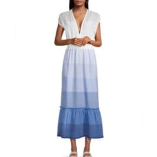 New Women Lemlem Zaza Plunge Neck Swim Cover Up, dress, swimwear M