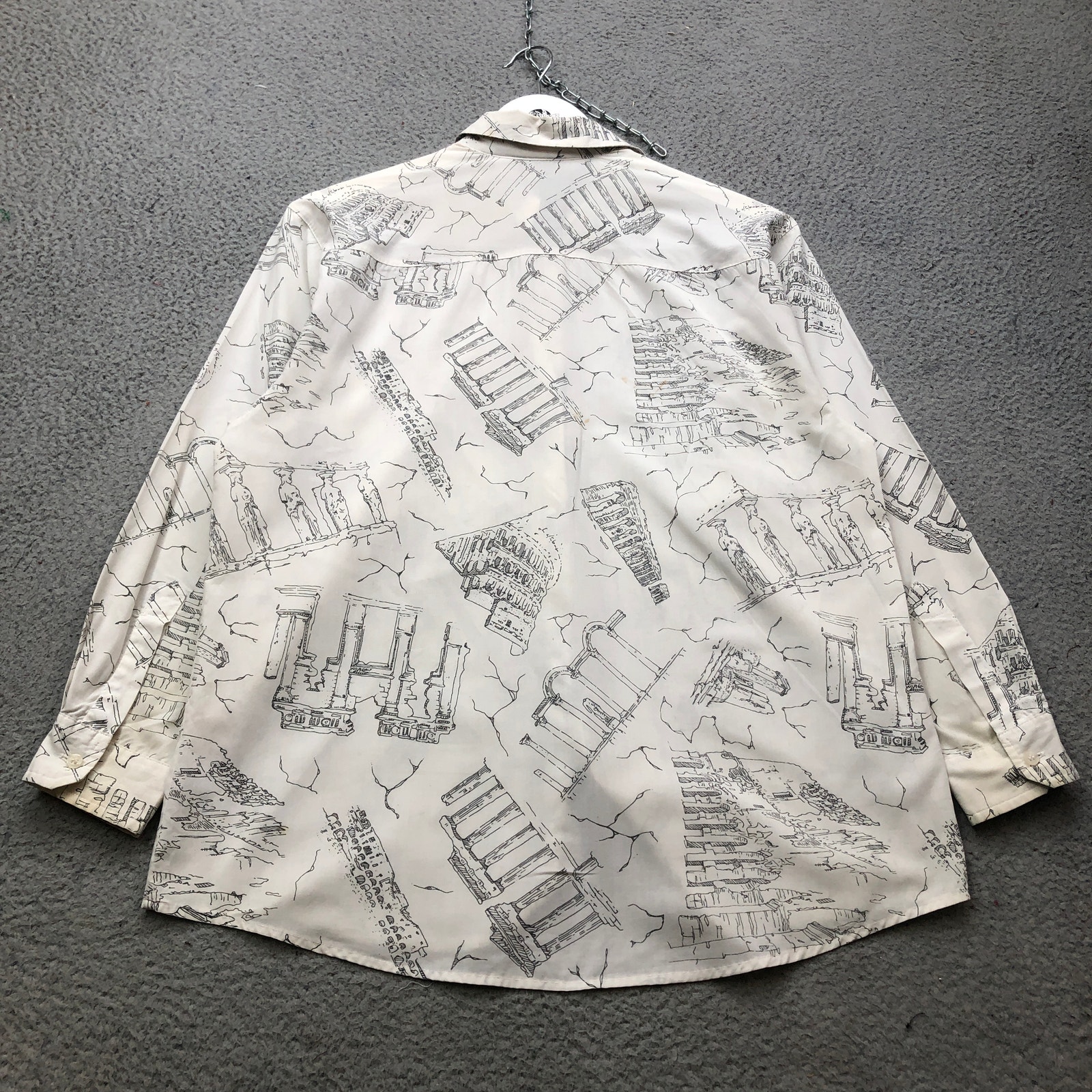 Diane Von Furstenberg Button Up Shirt Top Womens M All Over Print White Black