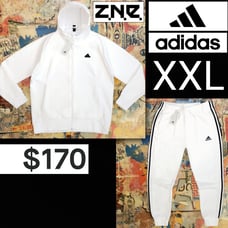 SET: 170 New Adidas Mens ZNE Premium Jacket + 3S Fleece Joggers! XXL