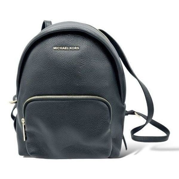 Michael Kors Erin Medium Leather Backpack Black Pebbled Leather