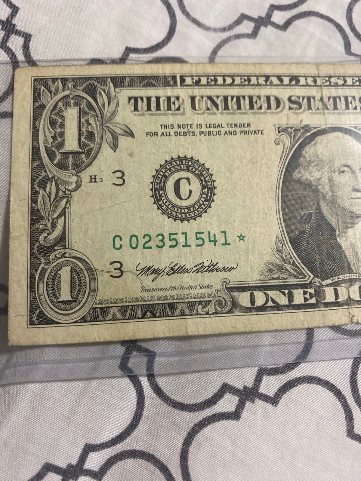1 Dollar Bill Star Note