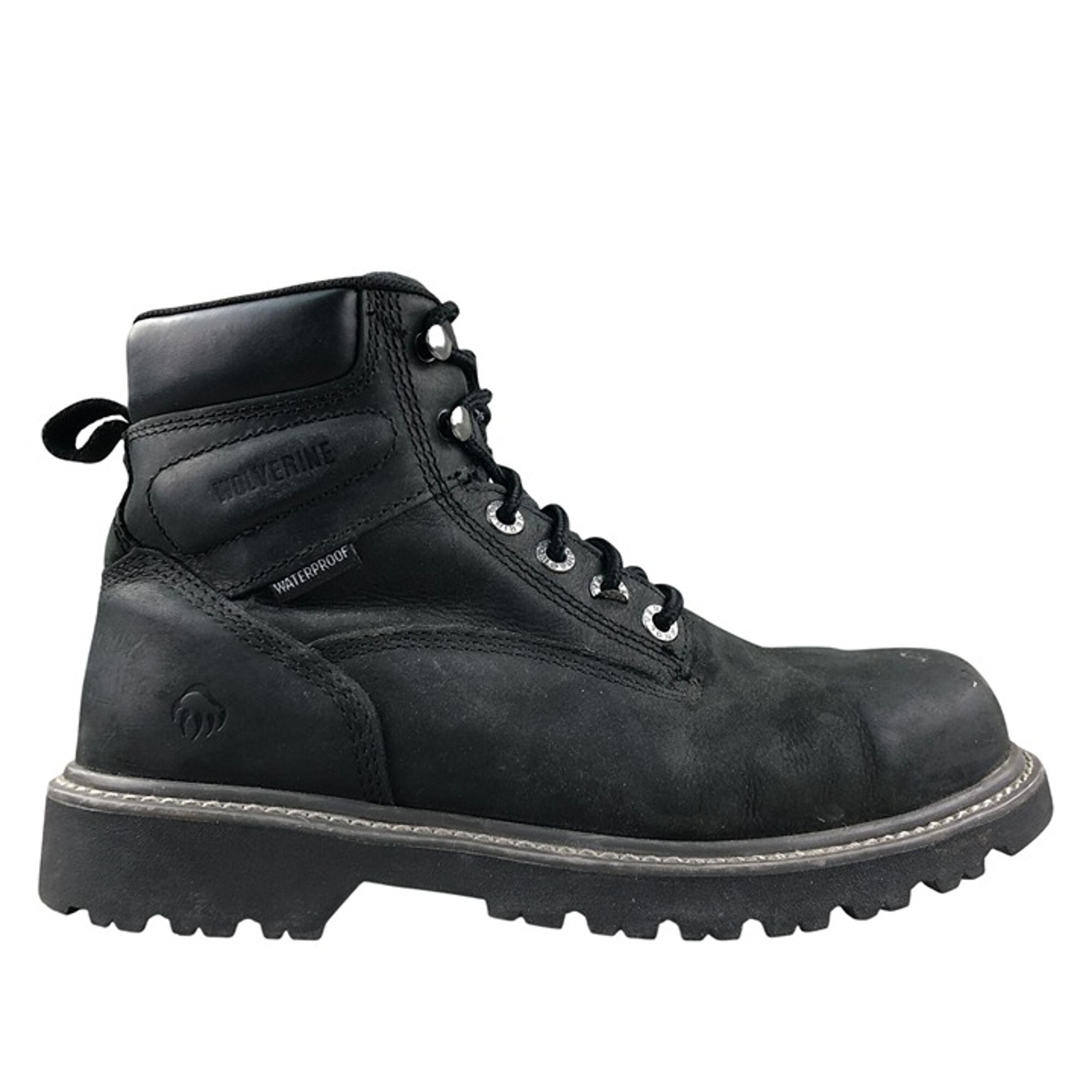 Wolverine Women's Size 8.5M Floorhand 6" Steel Toe Black Leather Work Boots