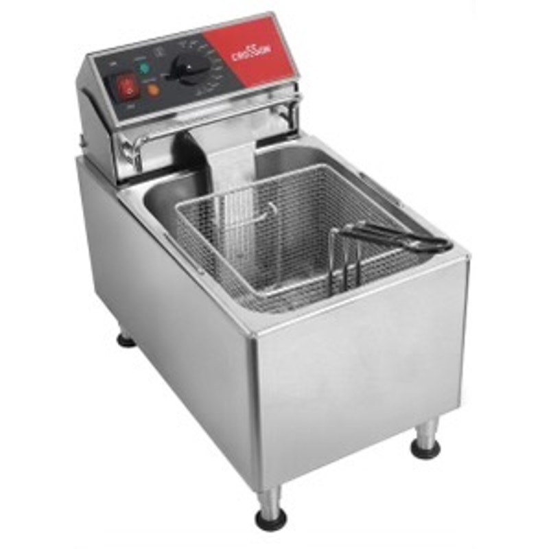 Crosson 15lbs ETL Certified Electric Deep Fryer Solid Basket Lid Restaurant Use
