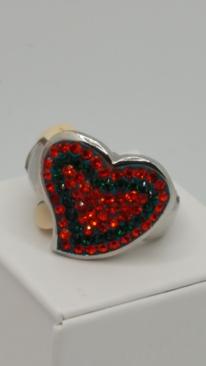 #644, Steel Revolt CUBIC ZIRCONIA PAVE DIA Sz 8,