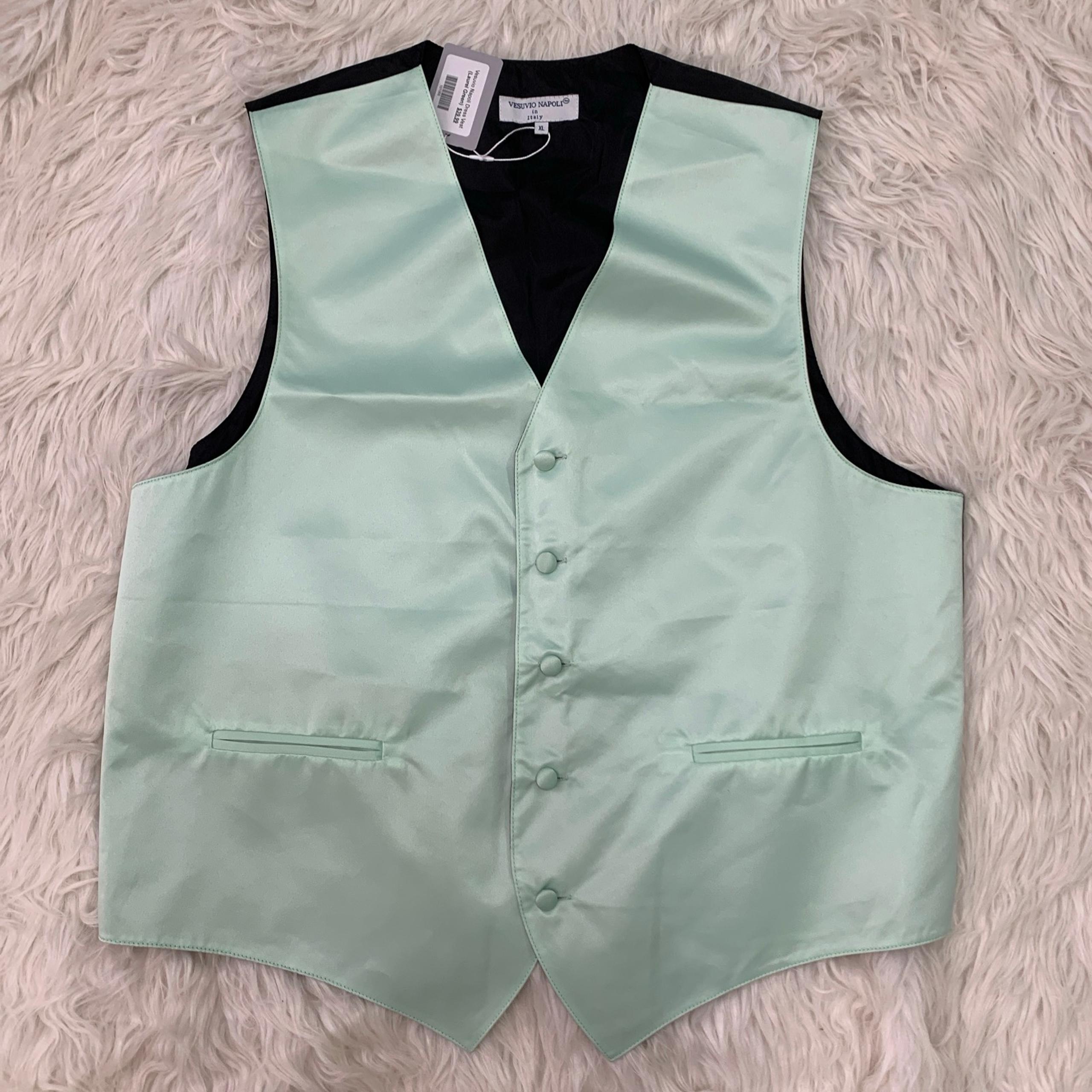 men laurel green suit vest XL
