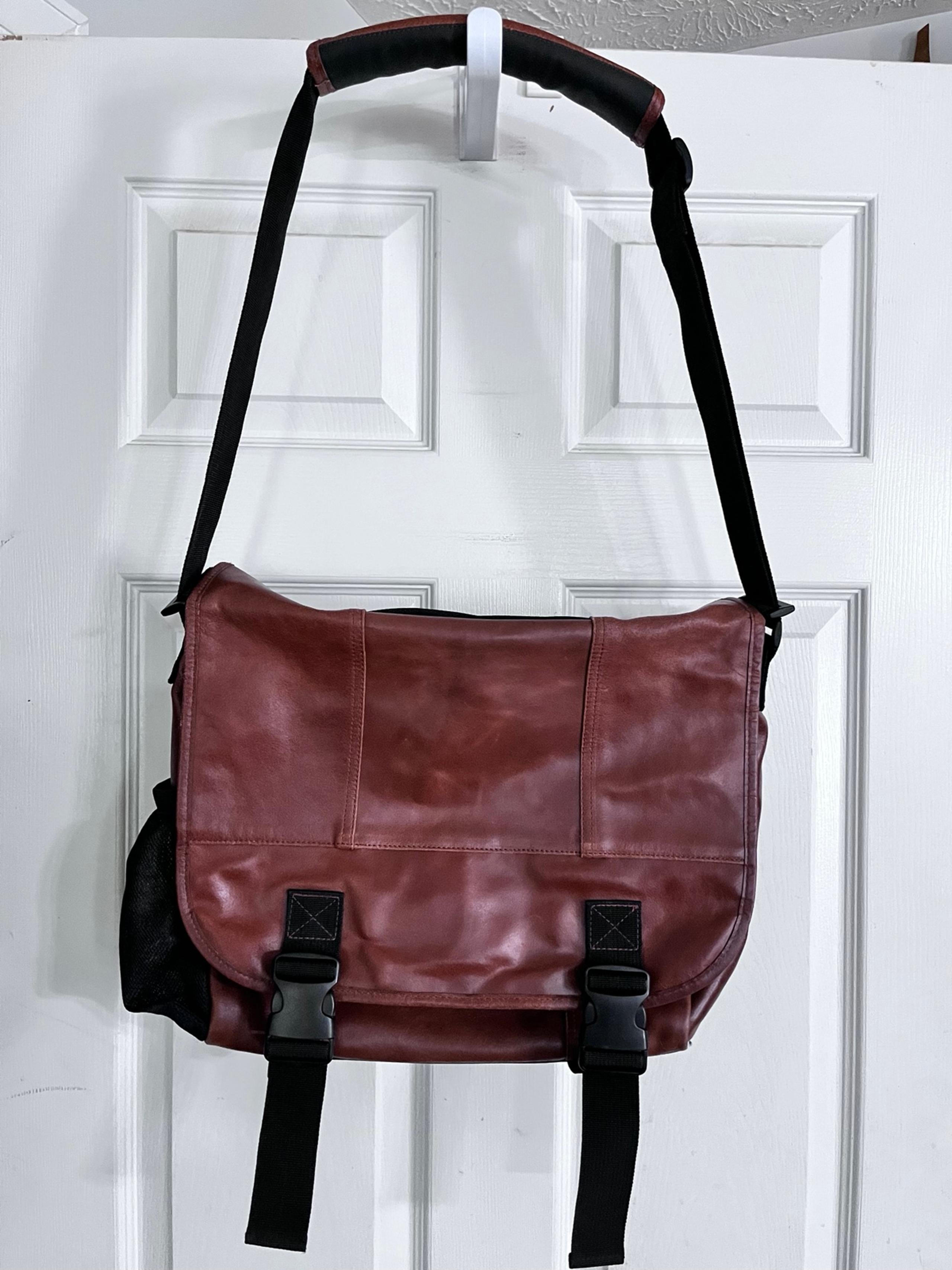 Wilson Leather Satchel Computer Bag Brown Black Clean