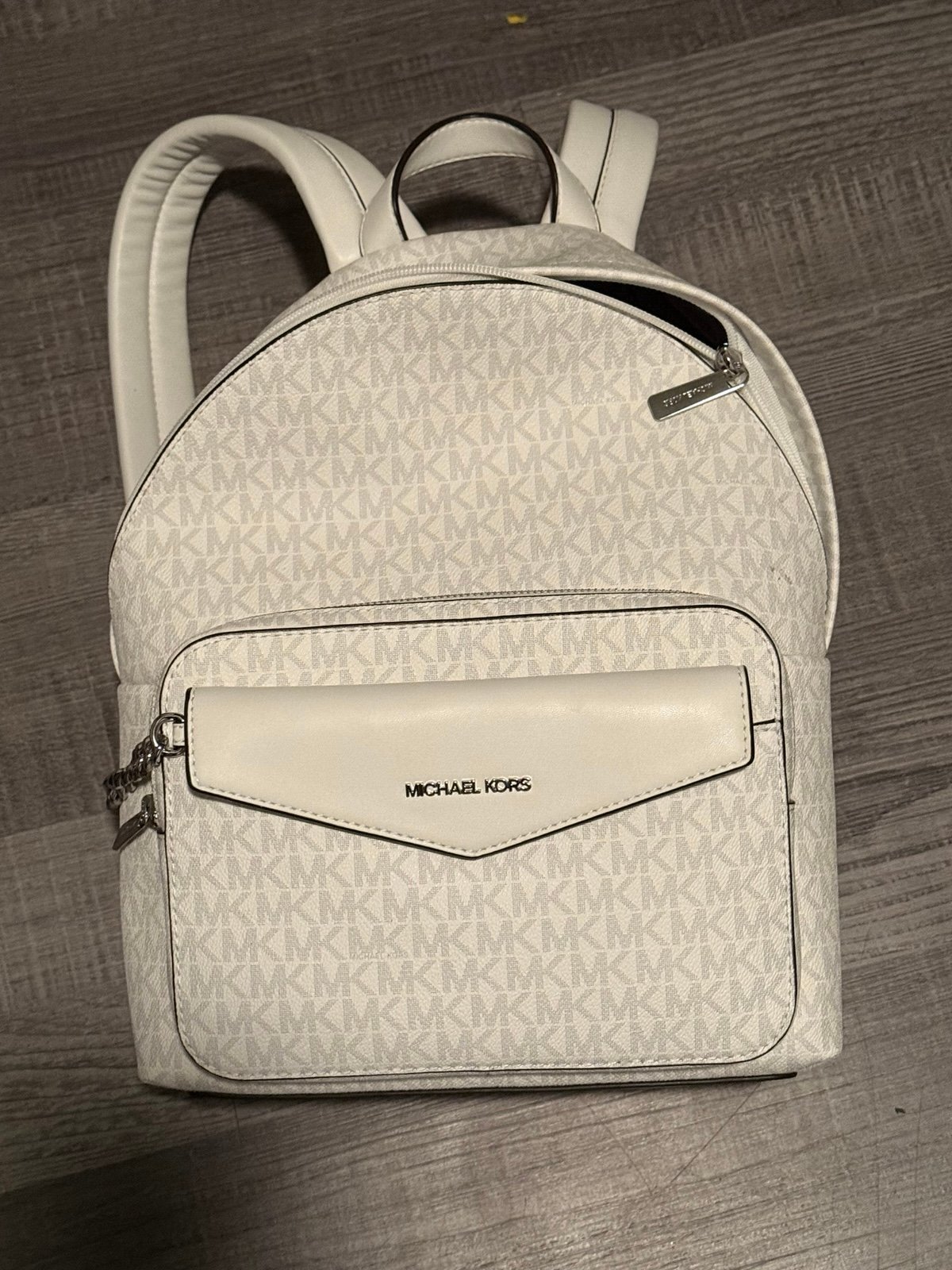 Michael Kors Maisie Optic White 2 in 1 backpack.