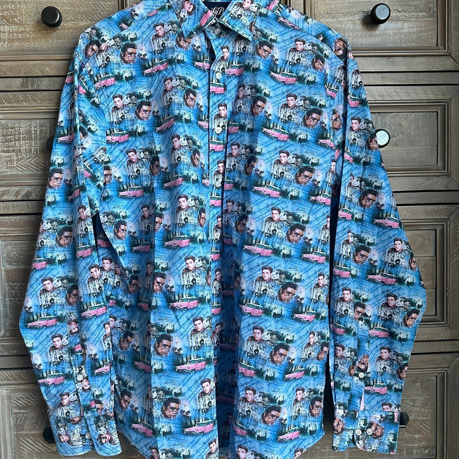 Lansky Bros Mens Large Elvis Presley Button Up Shirt Rare Limited Print