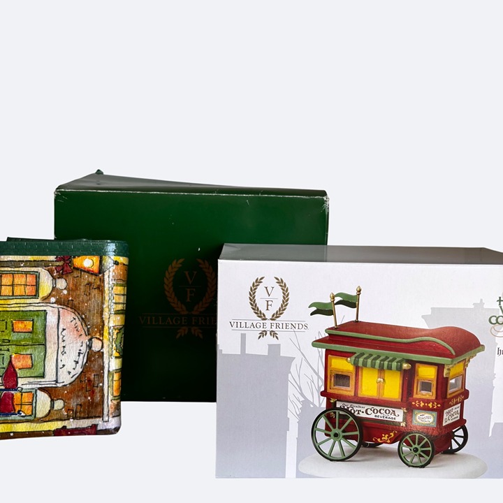Department 56 Heritage Village Village Friends Cocoa Cart Tote New 6001320