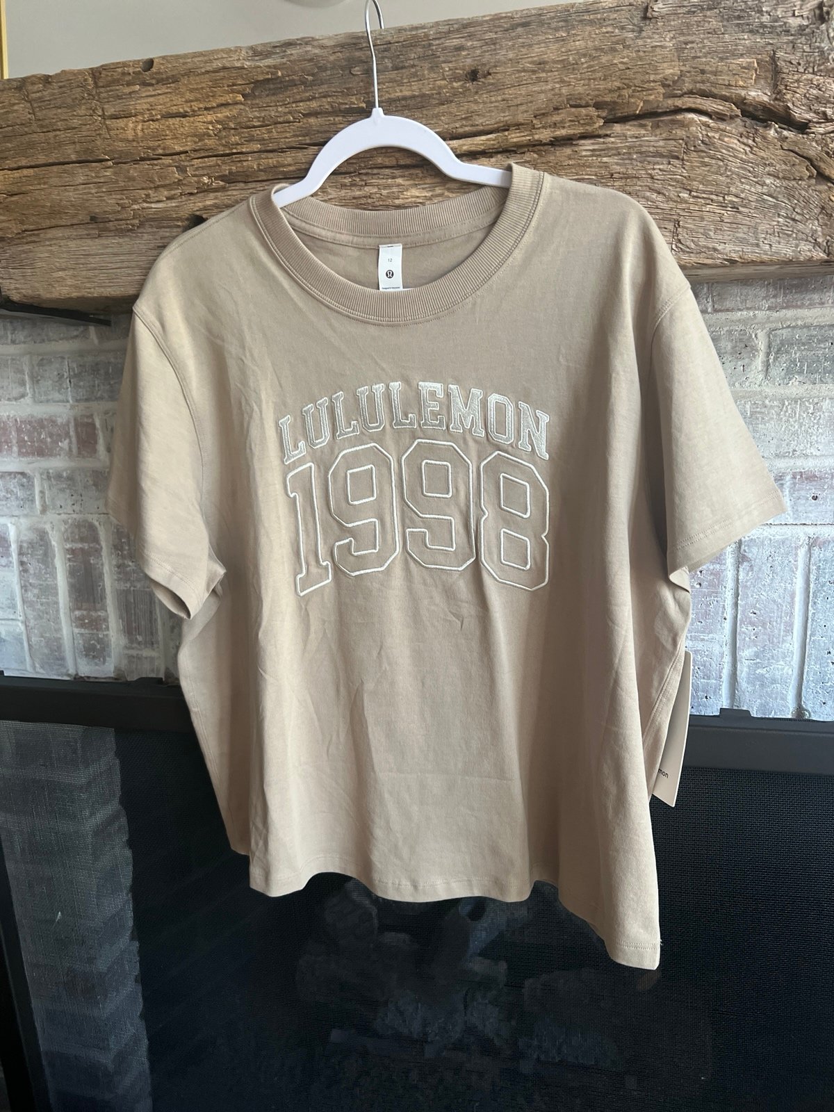 Lululemon jersey cotton graphic relaxed brown women’s 12 new