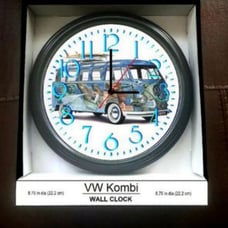 Glow in the Dark Wall Clock VW Kombie Surf Wall Clock New!