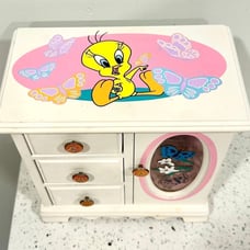 WB Looney Tunes TWEETY wooden curio jewelry box FINAL LISTING!!