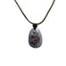 Vintage Hand Painted Oval Porcelain Floral Scene Pendant Necklace