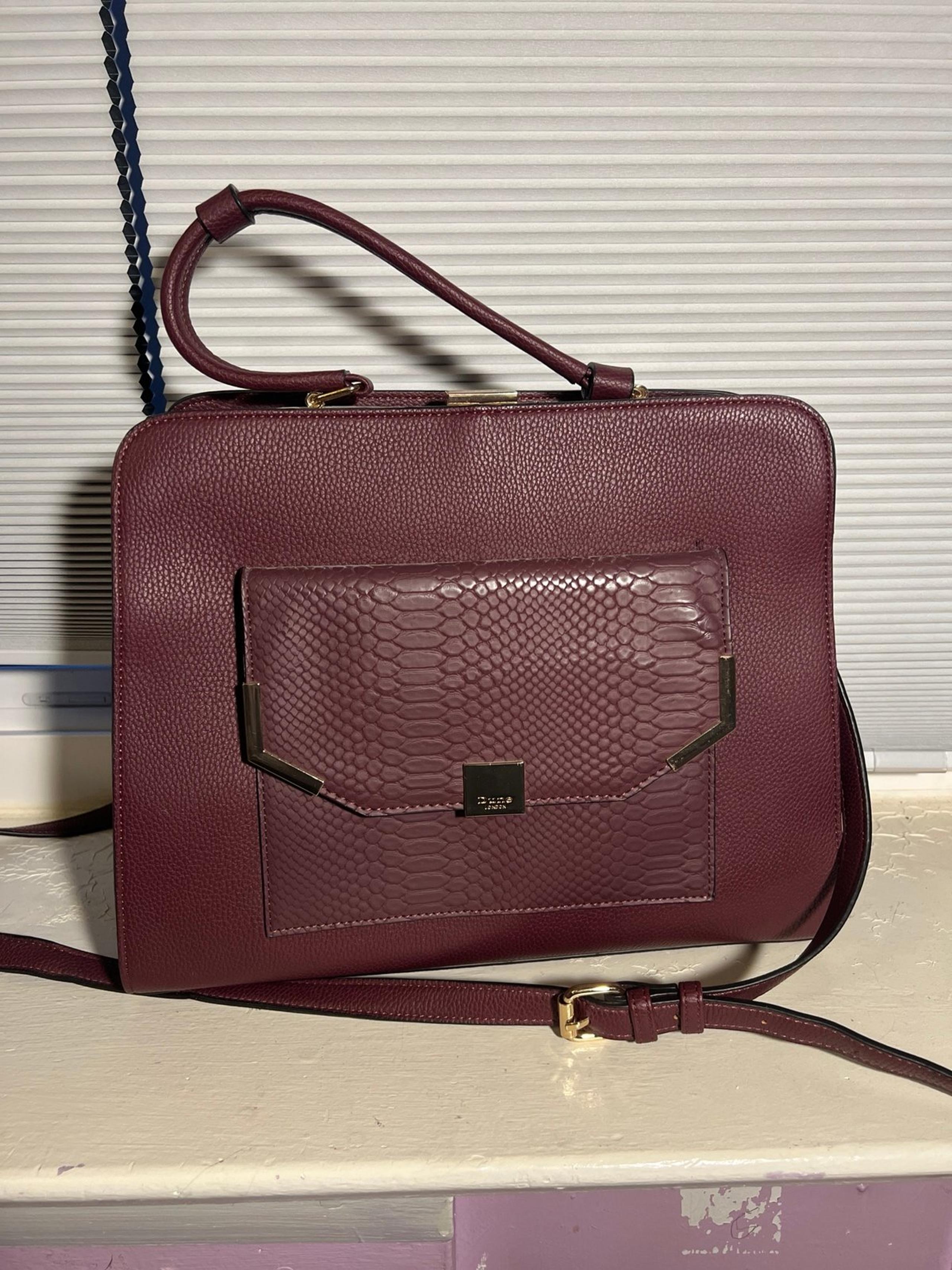 Burgundy Dune London snap shoulder bag