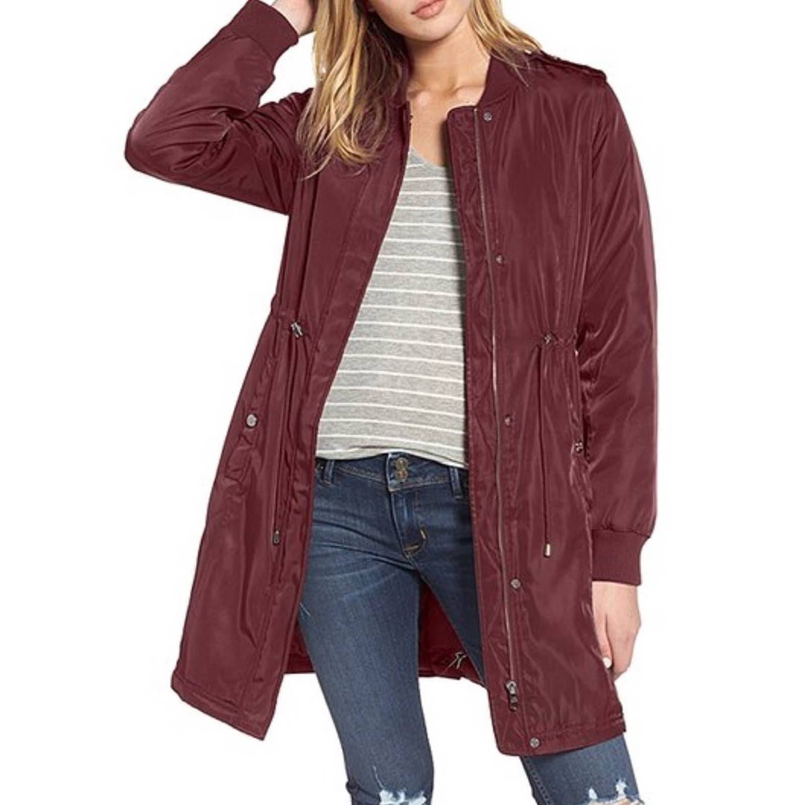 STEVE MADDEN Merlot Anorak Long Coat
