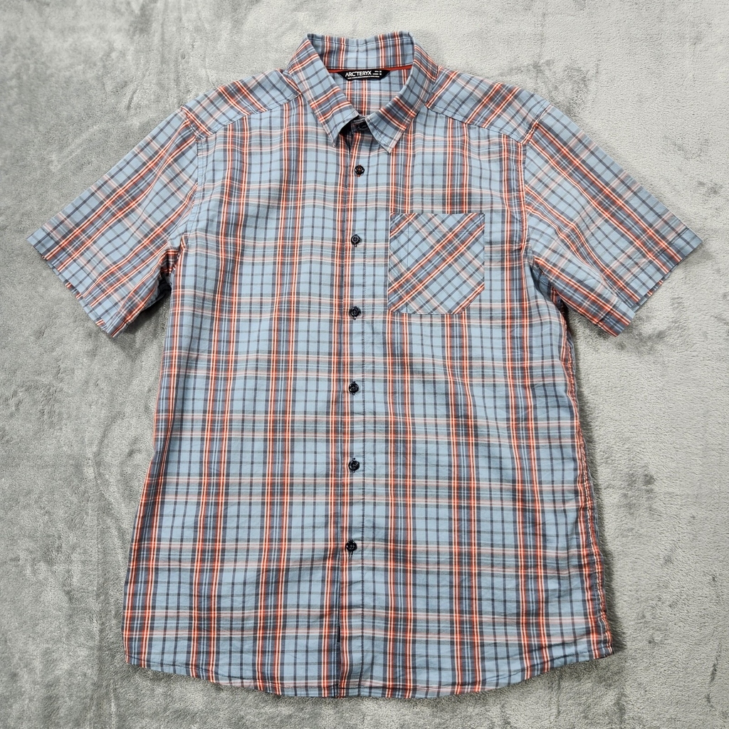 Arc'teryx Pathline Shirt Men's Medium Short Sleeve Button Up Plaid Outdoor
