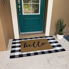Buffalo Plaid Outdoor Rug Black and White Outdoor Rug 27.5 x 43 Inches