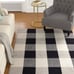 Buffalo Plaid Outdoor Rug Black and White Outdoor Rug 27.5 x 43 Inches