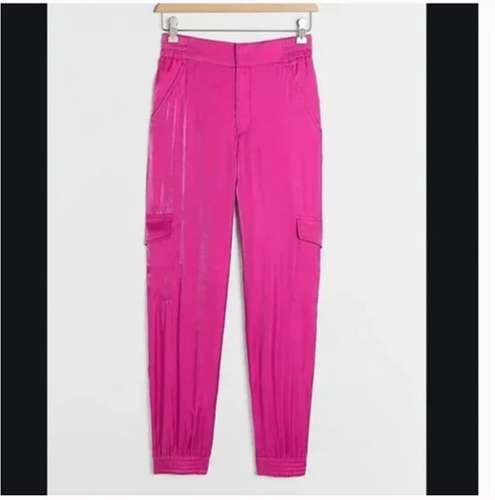 ⭐️ Shimmer Cargo Hot Pink Boho Peasant Hipster Hippie Art Deco Farm Hip Pants
