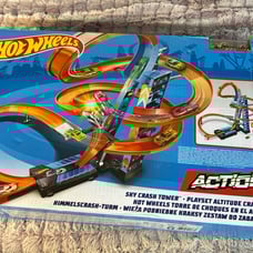 Hot Wheels Toy Car Track Set, Sky Crash Tower