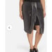Leith Womens Plus Sz 1X Pencil Satin Midi Skirt Front Ruched Knot Metallic