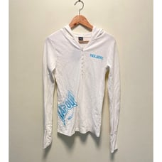 Vintage Tapout Women Hoodie Size Large Graphic Thermal Deadstock Grunge Y2K FLAW