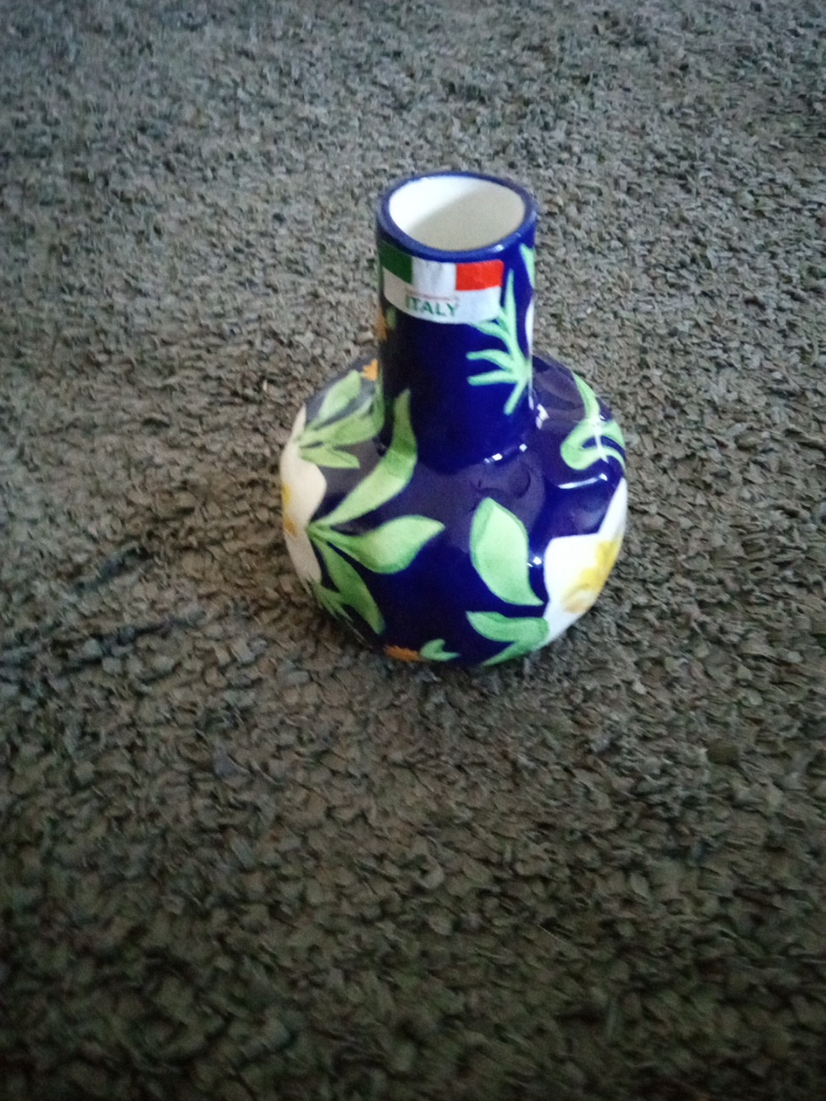 STUNNING Hand painted Made in Italy 7 Squat Vase.