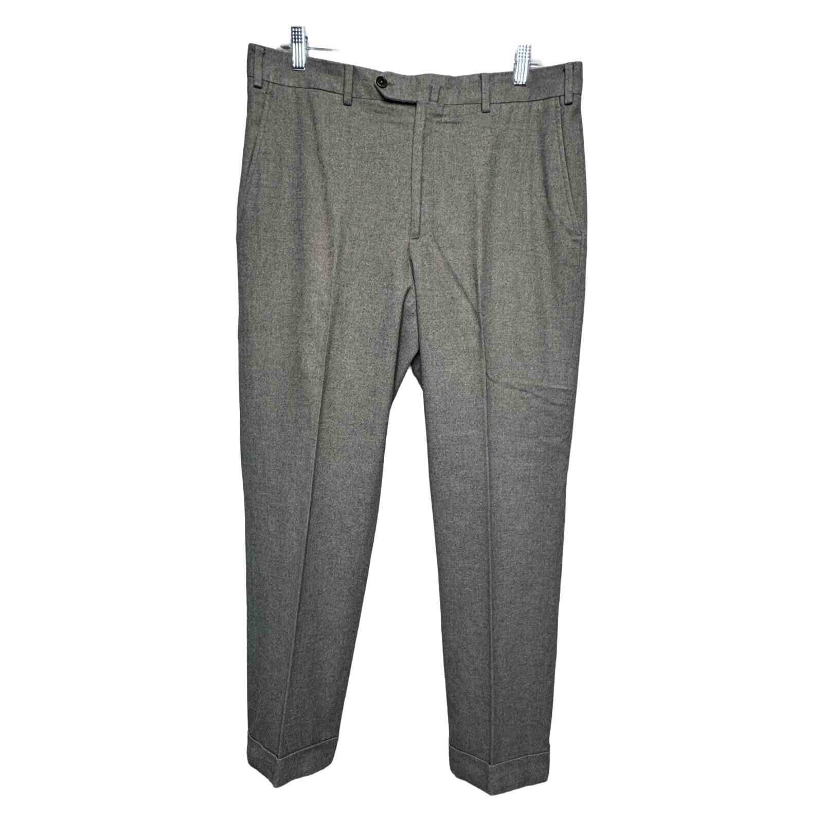 Peter Millar Pants Mens 34x30 Gray Tessuti di Sondrio Cotton Neutral Preppy