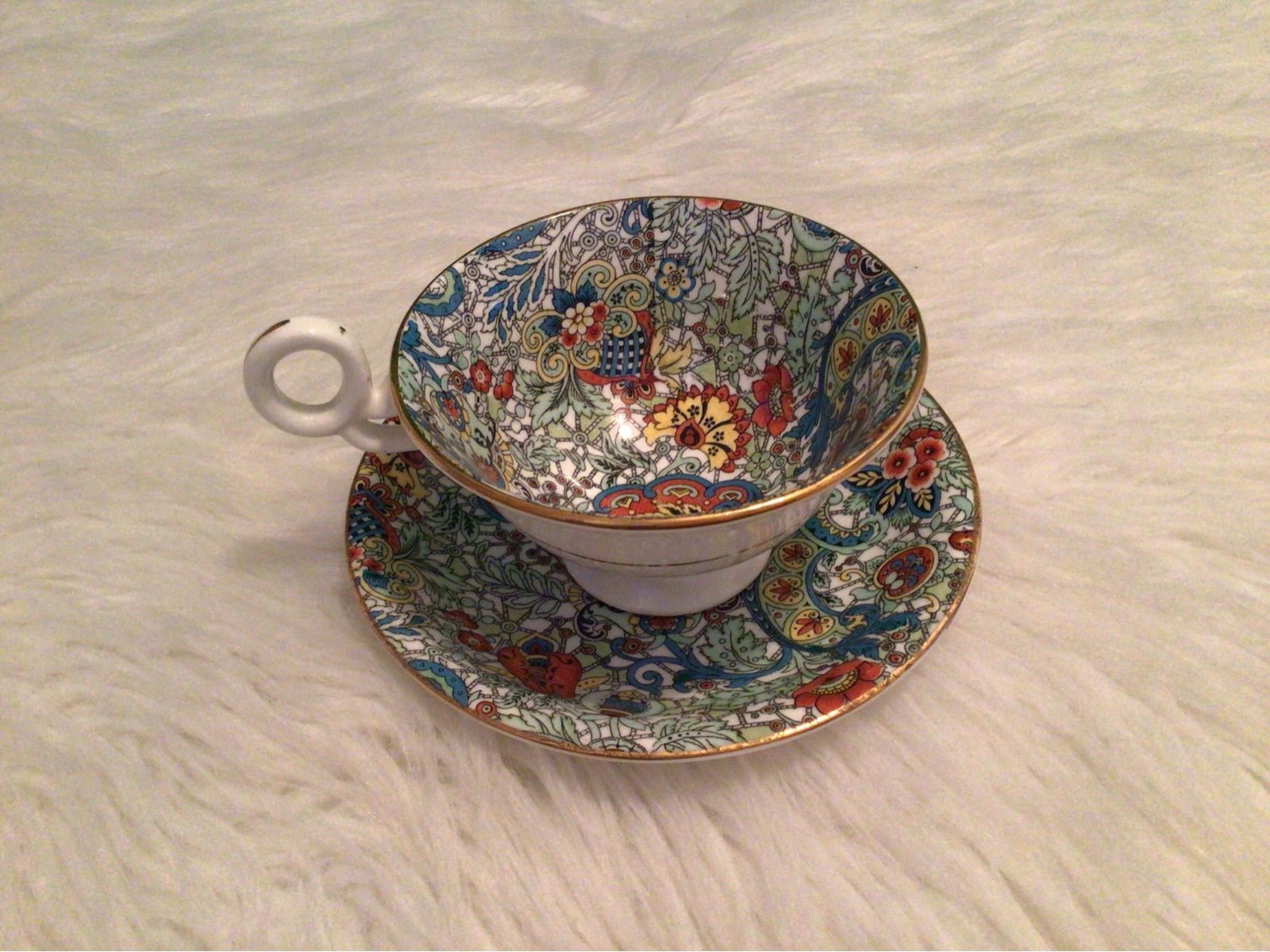 Radfords Bone China Paisley Chintz Teacup & Saucer Set
