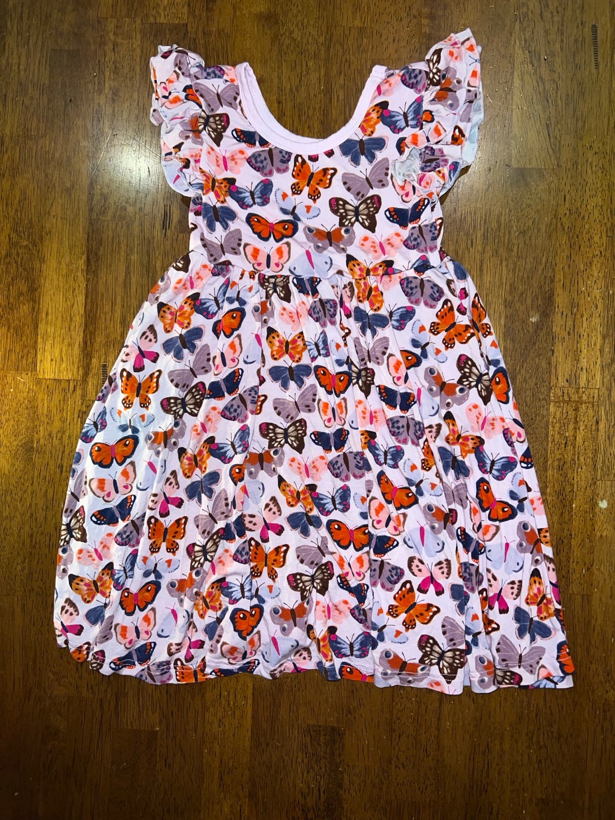 Little sleepies butterfly kisses kids flutter sleeve twirl dress size 6