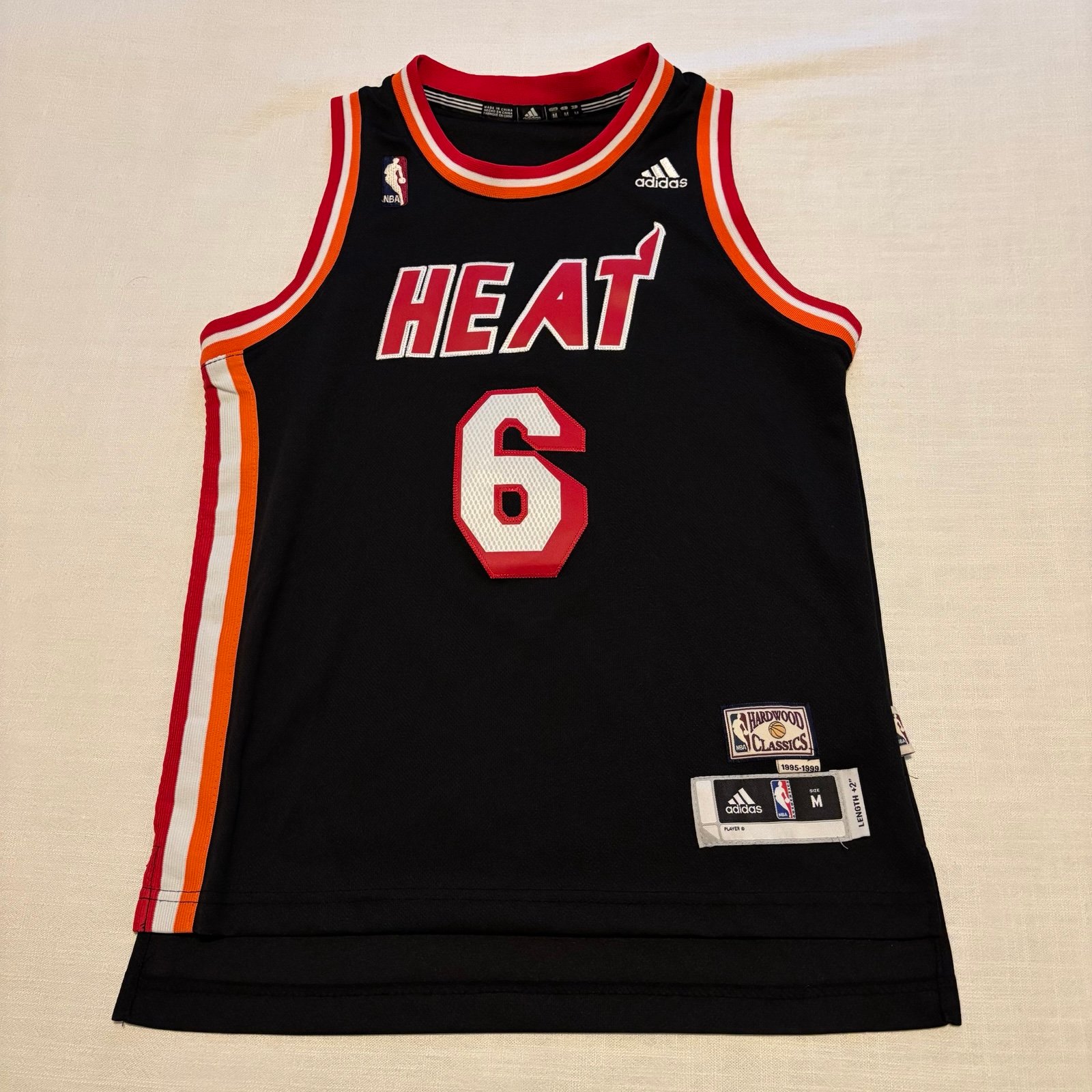 Kids Adidas Lebron James Miami Heat Hardwood Classic Swingman Jersey