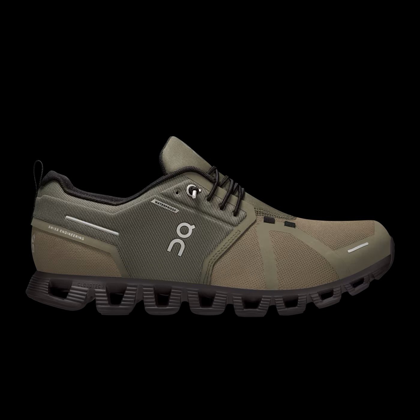 Men's On Running Cloud 5 Waterproof olive/black size 13 NWOB