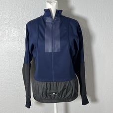 Adidas Stellasport Athletic Workout Navy Blue Gray Jacket Women's Size XS