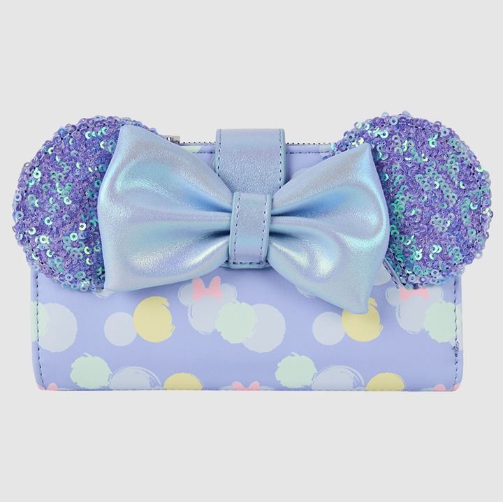 Minnie Mouse Iridescent All-Over Print Sequin Ear Flap Wallet