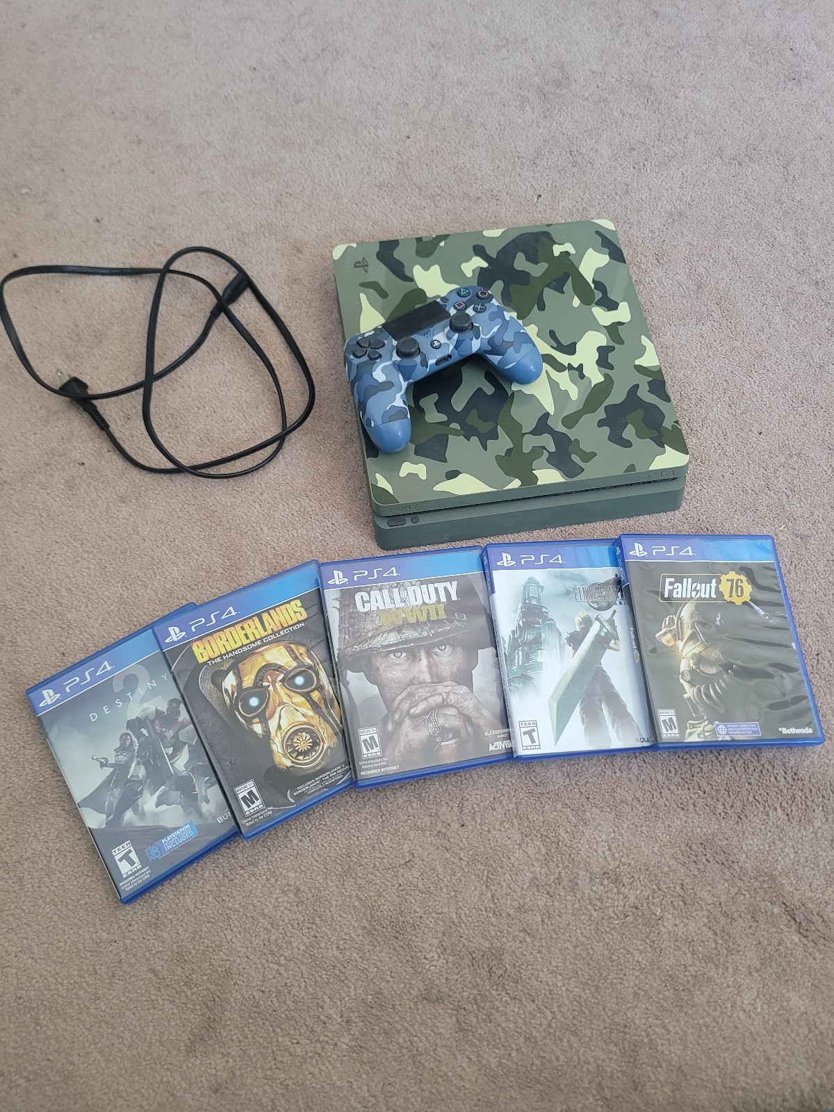 Sony PlayStation 4 Pro Call of Duty WWII Console in Camo Green