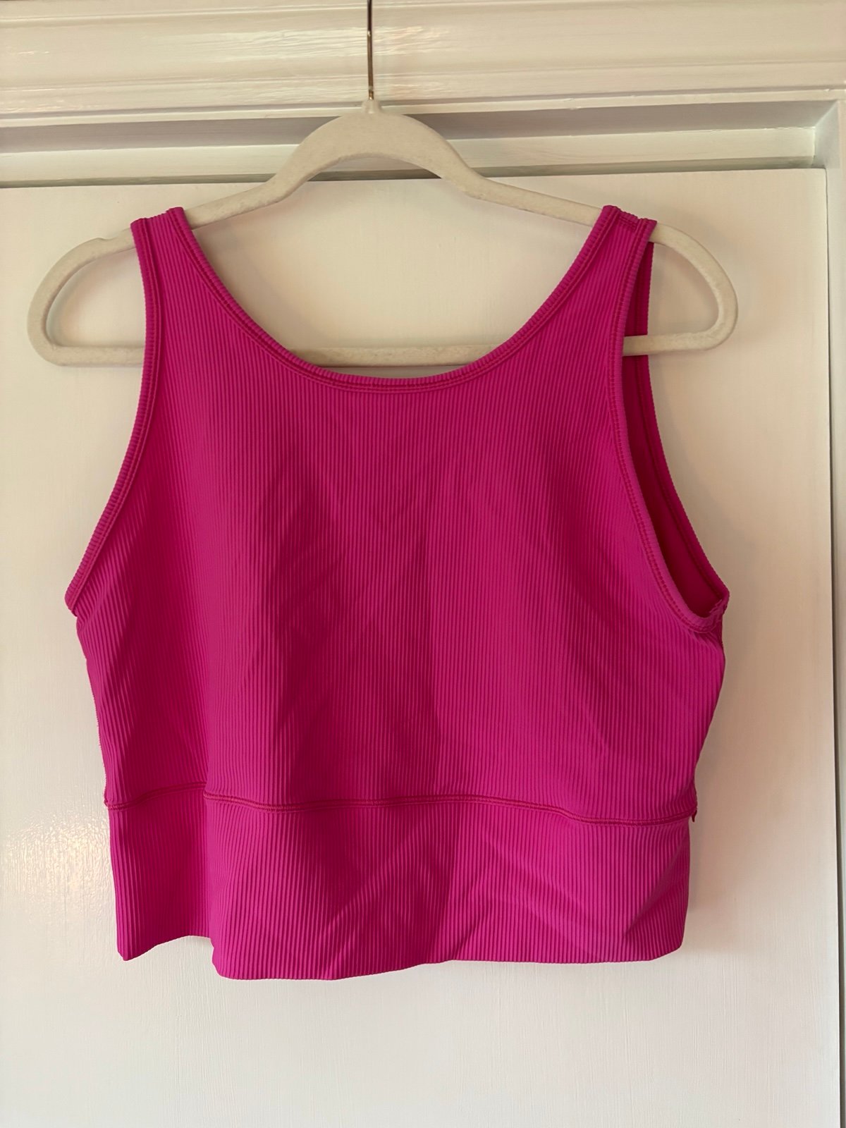 Lululemon Pink ribbed tank top in power pink