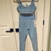 Alo Airbrush Heart Throb Bra and leggings set - Seashell Blue/ limited Size S