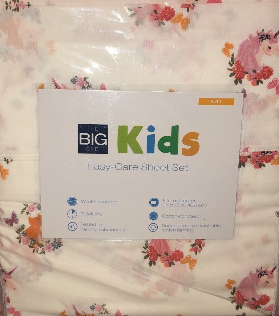 NWT the big one kids easy care sheet set Full size 4piece unicorn